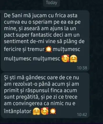 Mesaj primit de la un cursant NLP Mania