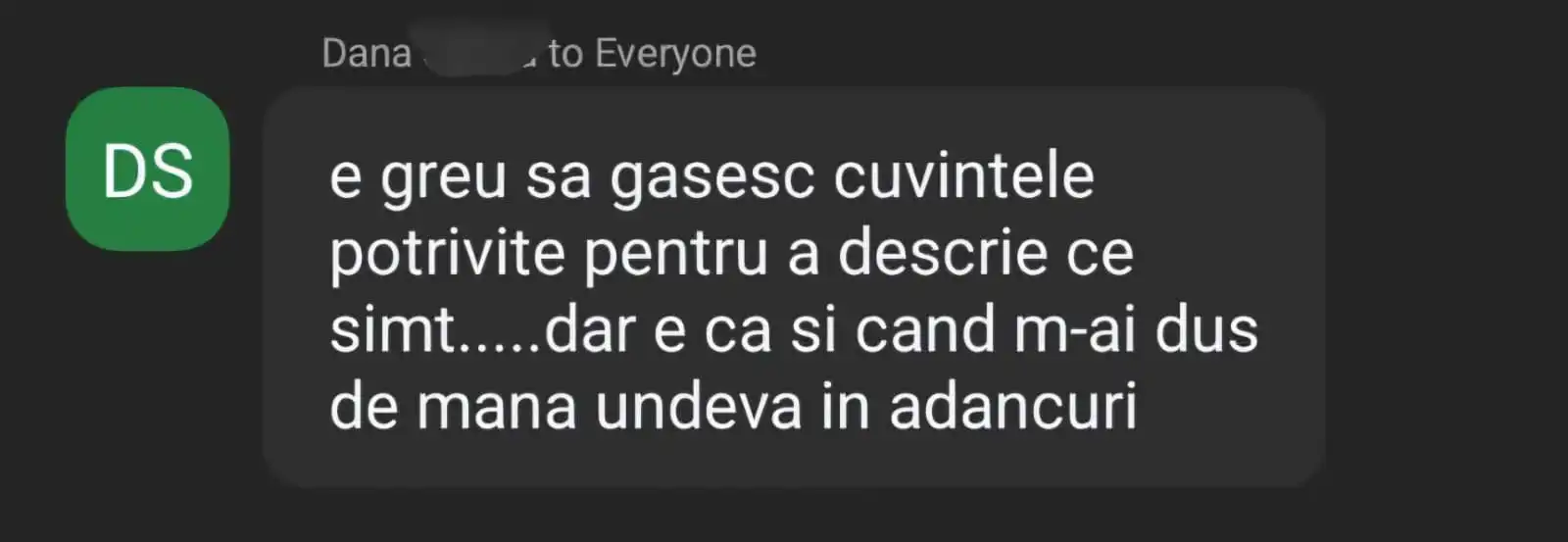 Mesaj primit de la un cursant NLP Mania
