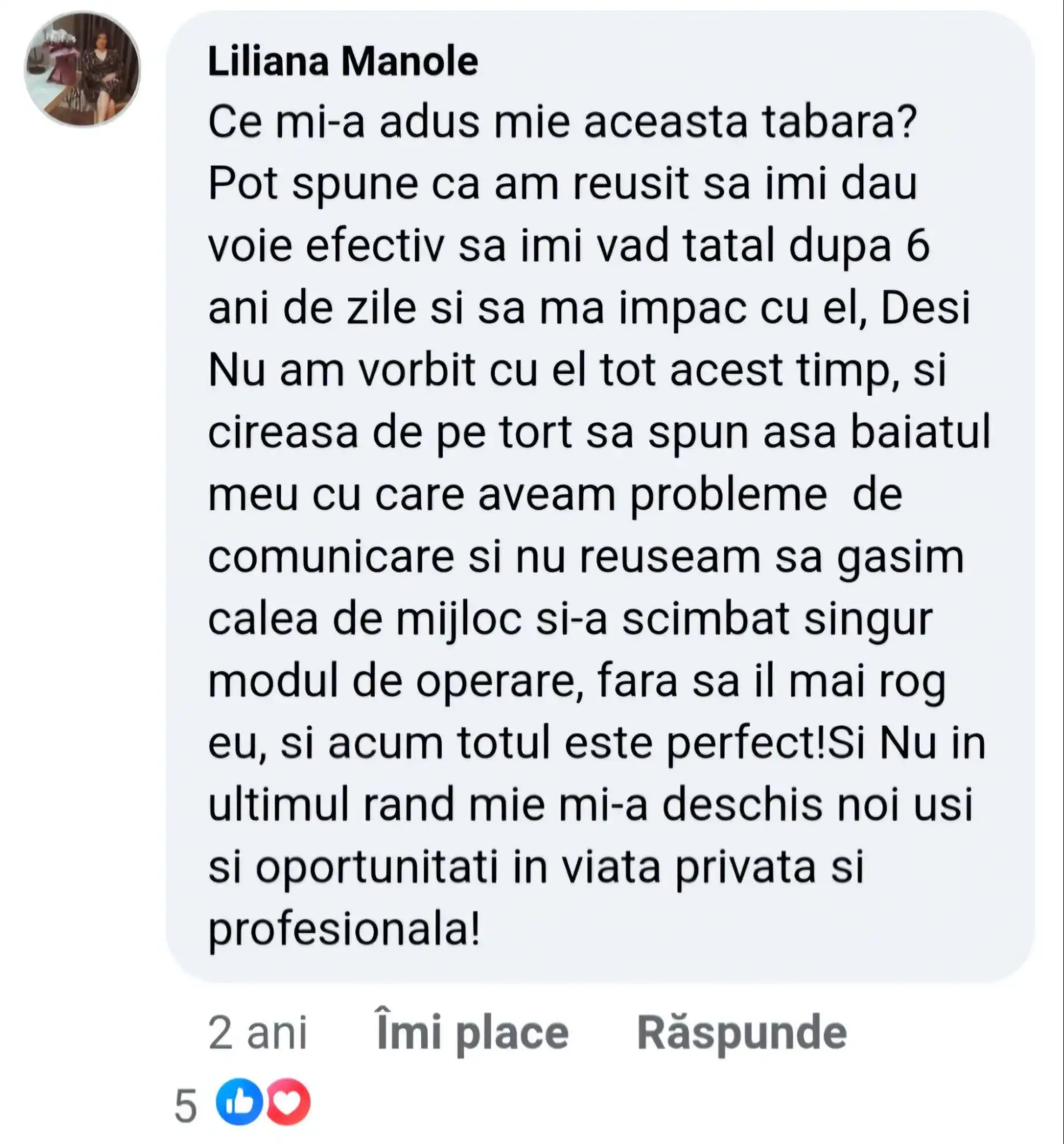 Mesaj primit de la un cursant NLP Mania